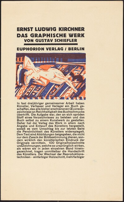 Reclining Nude with Cat (Illustration for _Ernst Ludwig Kirchner: Das Graphische Werk_)
