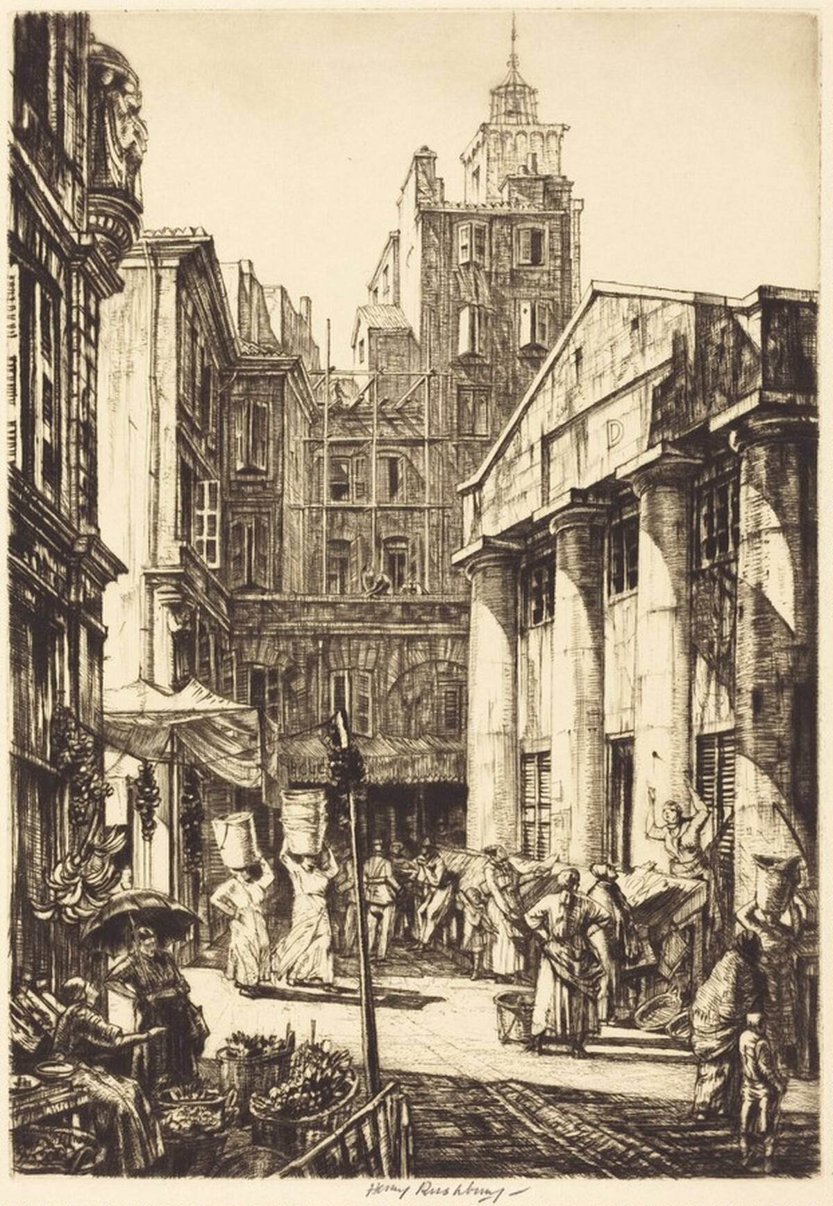 Fish Market, Marseilles by Henry Rushbury