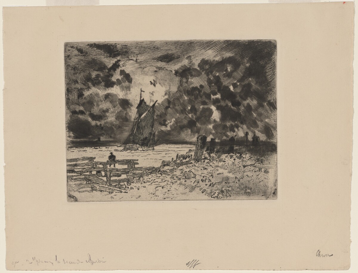 Marine: Souvenir of Medway by Félix-Hilaire Buhot