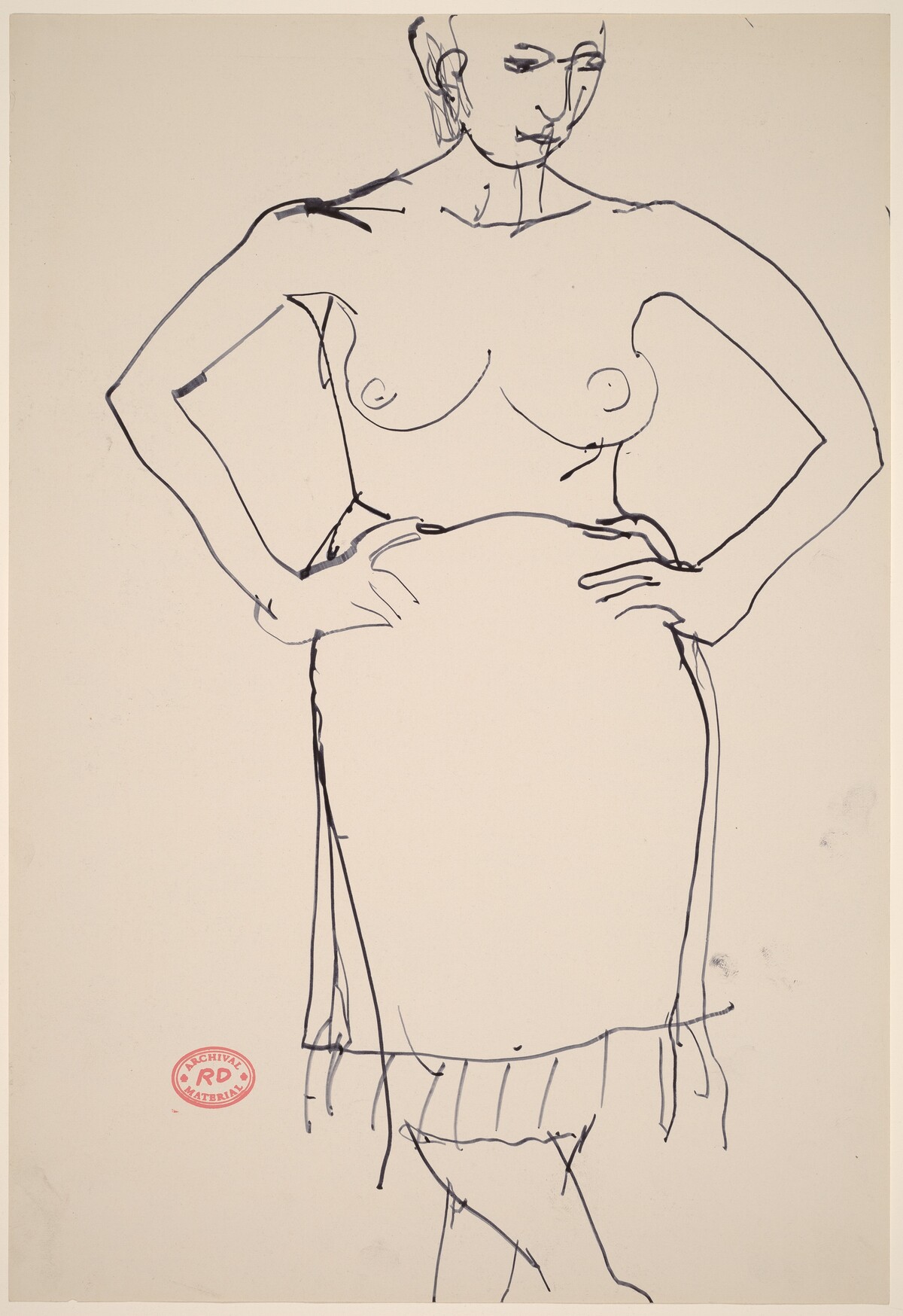 Untitled [model in skirt without top] by Richard Diebenkorn