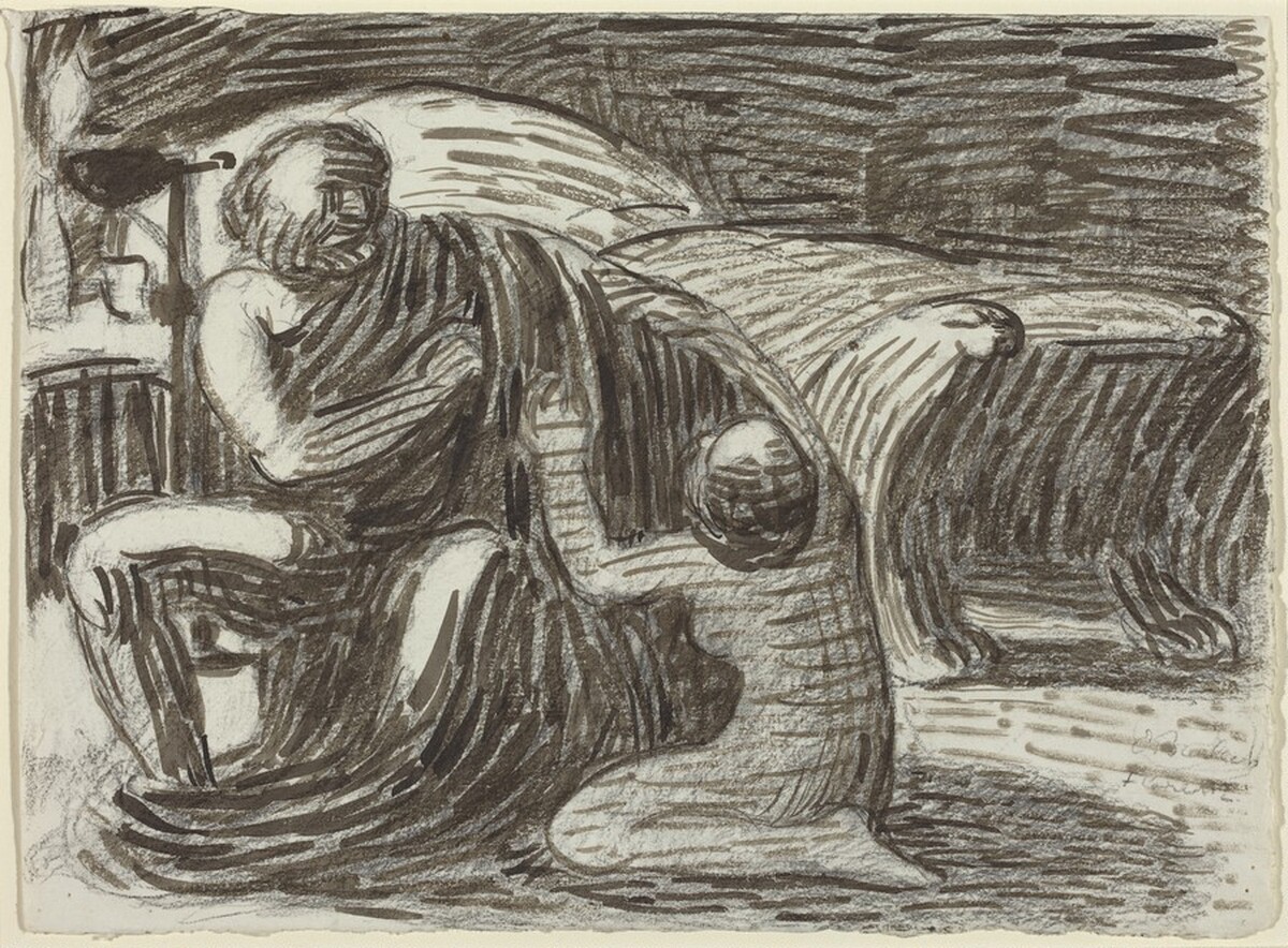 Woman Kneeling before a Seated Man by Ernst Barlach