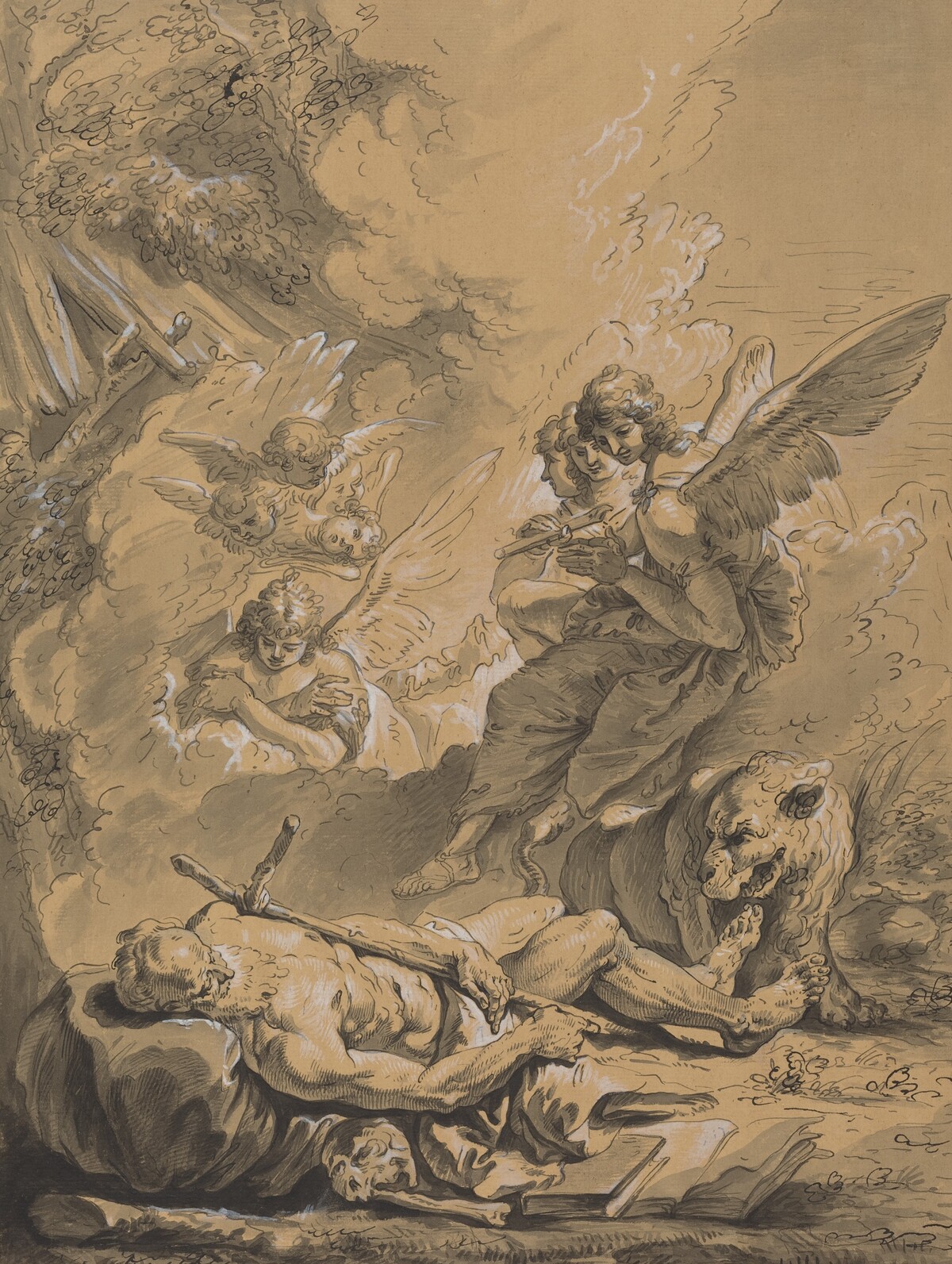 Death of Saint Jerome by Follower of Francesco Fontebasso