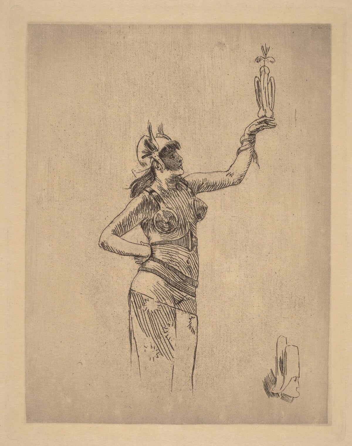 The Falconer (La fauconniere) by Félicien Rops