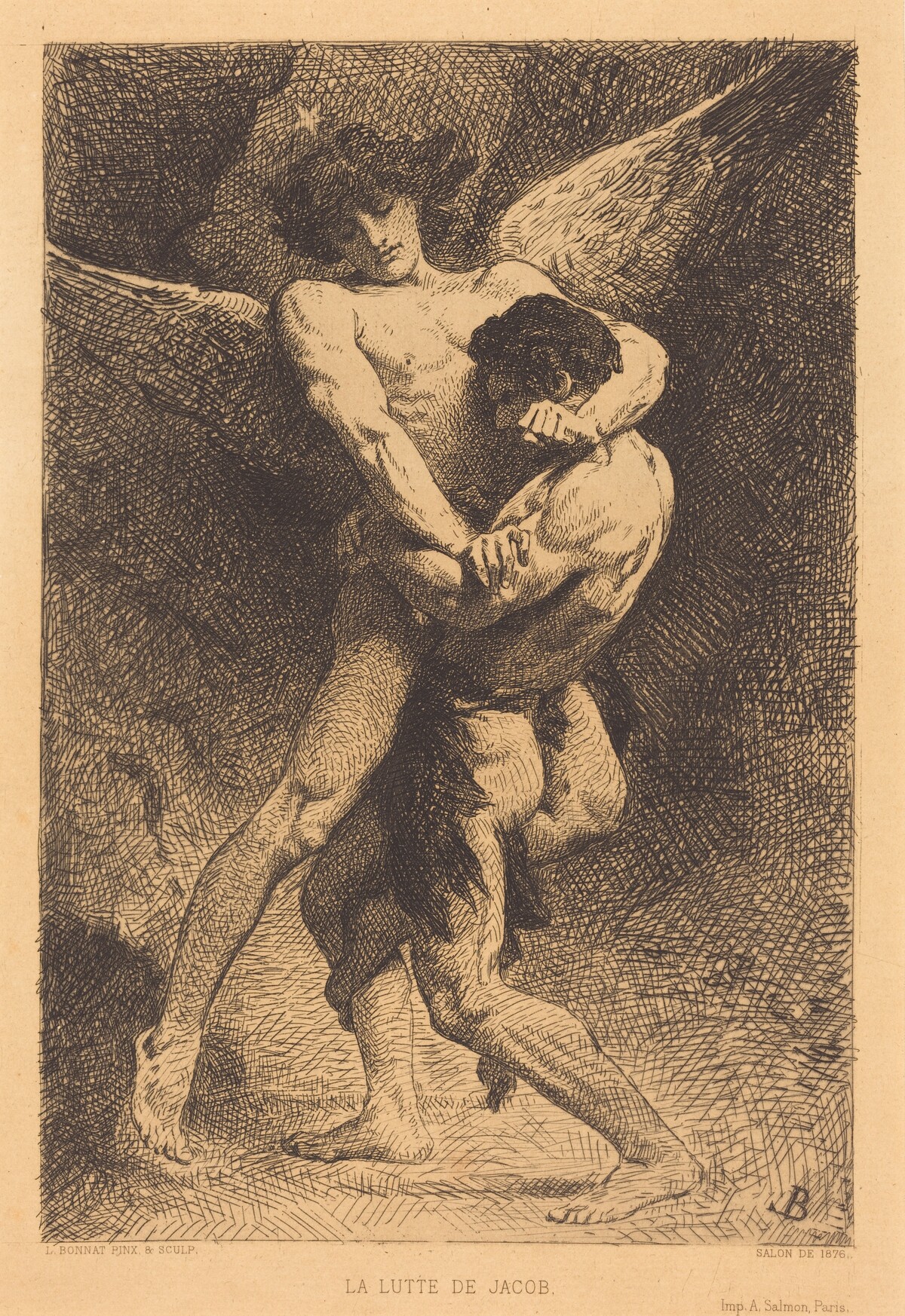 La Lutte de Jacob (Jacob Wrestling with the Angel) by Léon Bonnat