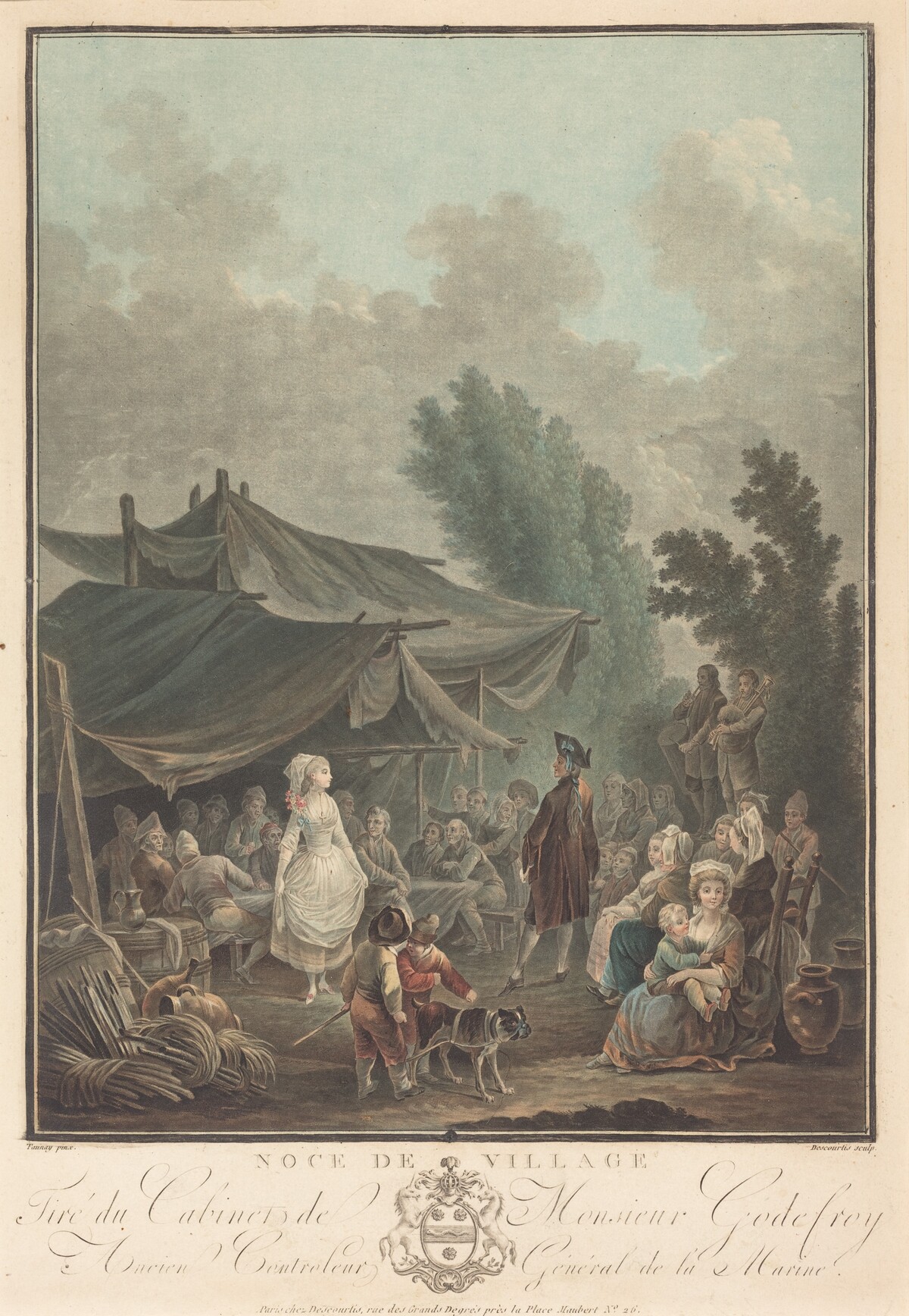 Noce de Village (Village Wedding) by Charles-Melchior Descourtis after Nicolas Antoine Taunay