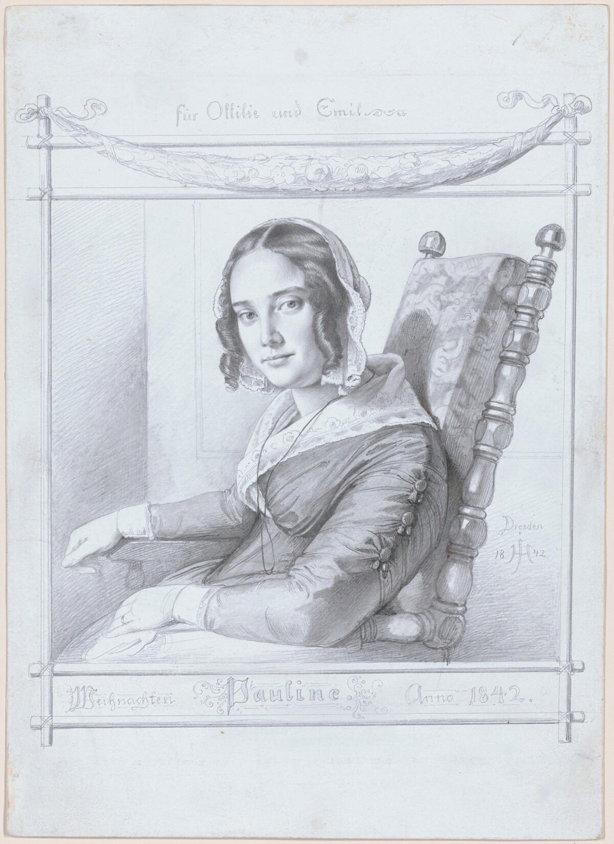 Pauline, the Wife of the Artist by Julius Hübner