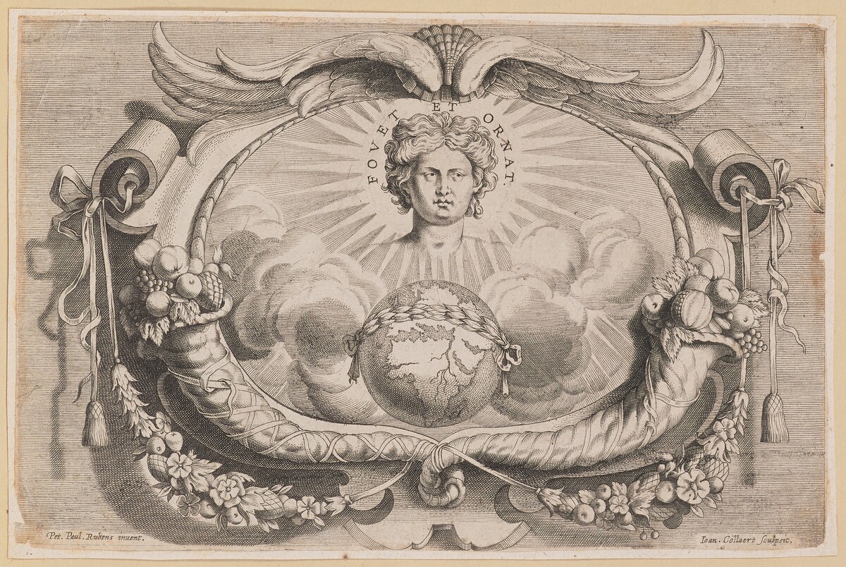 Printer's Device for Jan van Keerbergen: Vignette for Biblia Cum Glossa Ordinaria by Hans Collaert the Younger