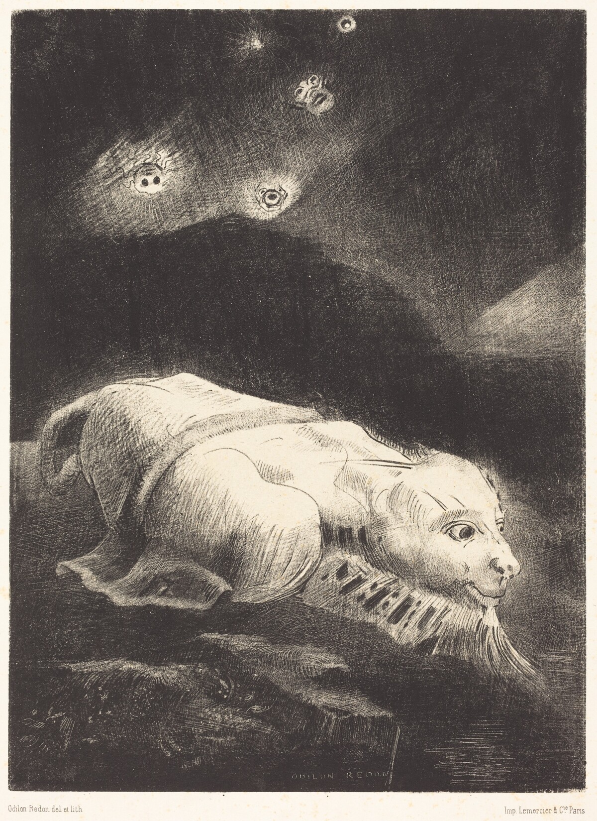 Quand s'eveillait la Vie au Fon de la  matiere obscure (When life was awakening in the depths of obscure matter) by Odilon Redon