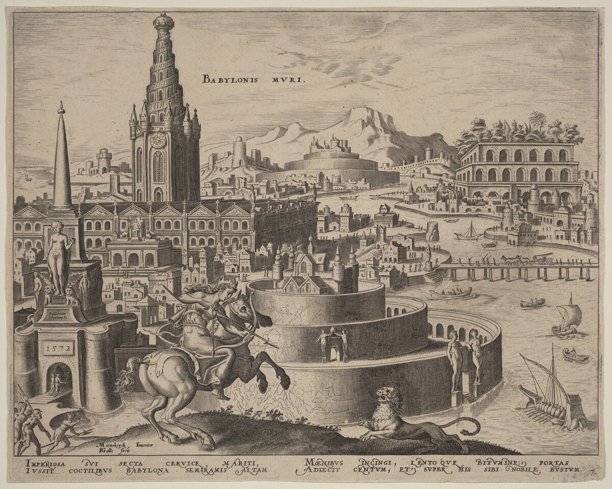 Babylonis Muri (The Walls of Babylon) by Philip Galle, after Maerten van Heemskerck