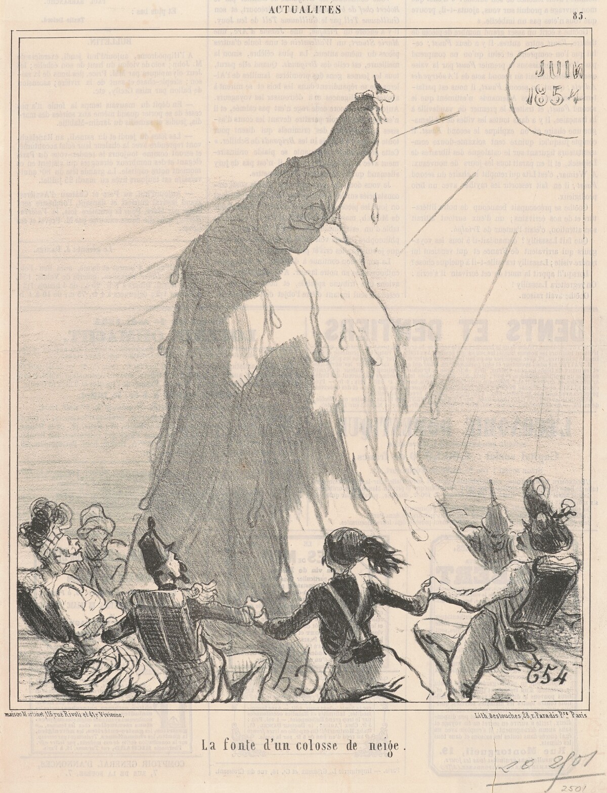 La fonte d'un colosse de neige by Honoré Daumier