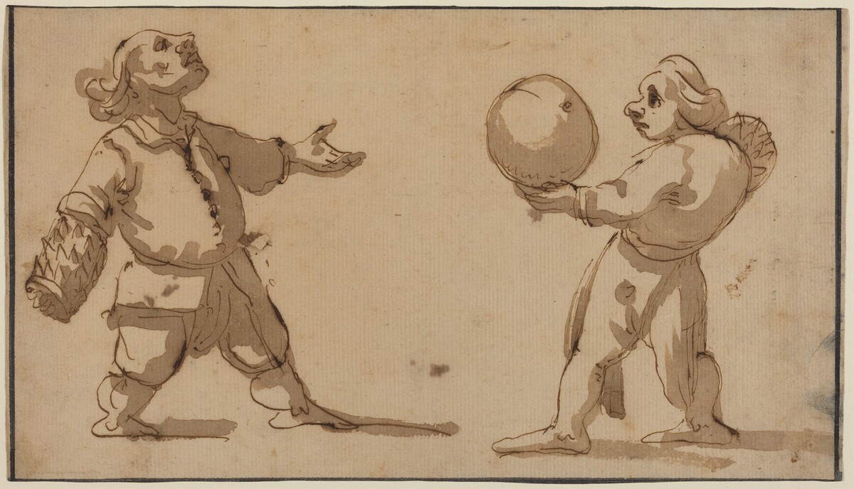 A Caricature with Ball Players by Giuseppe Maria Mitelli