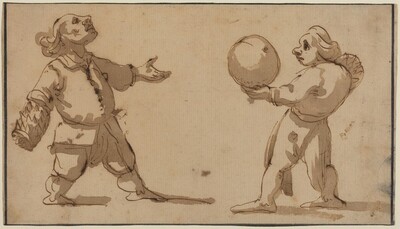 A Caricature with Ball Players