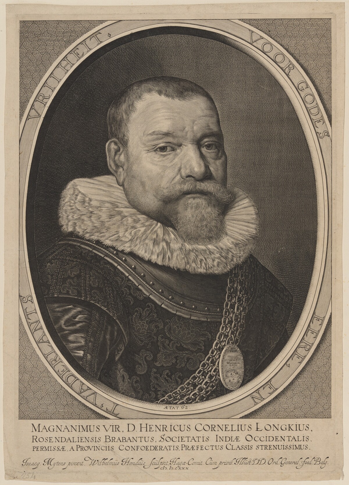 Henry Cornelius Longkius by Willem Hondius, after Daniel Mytens the Elder