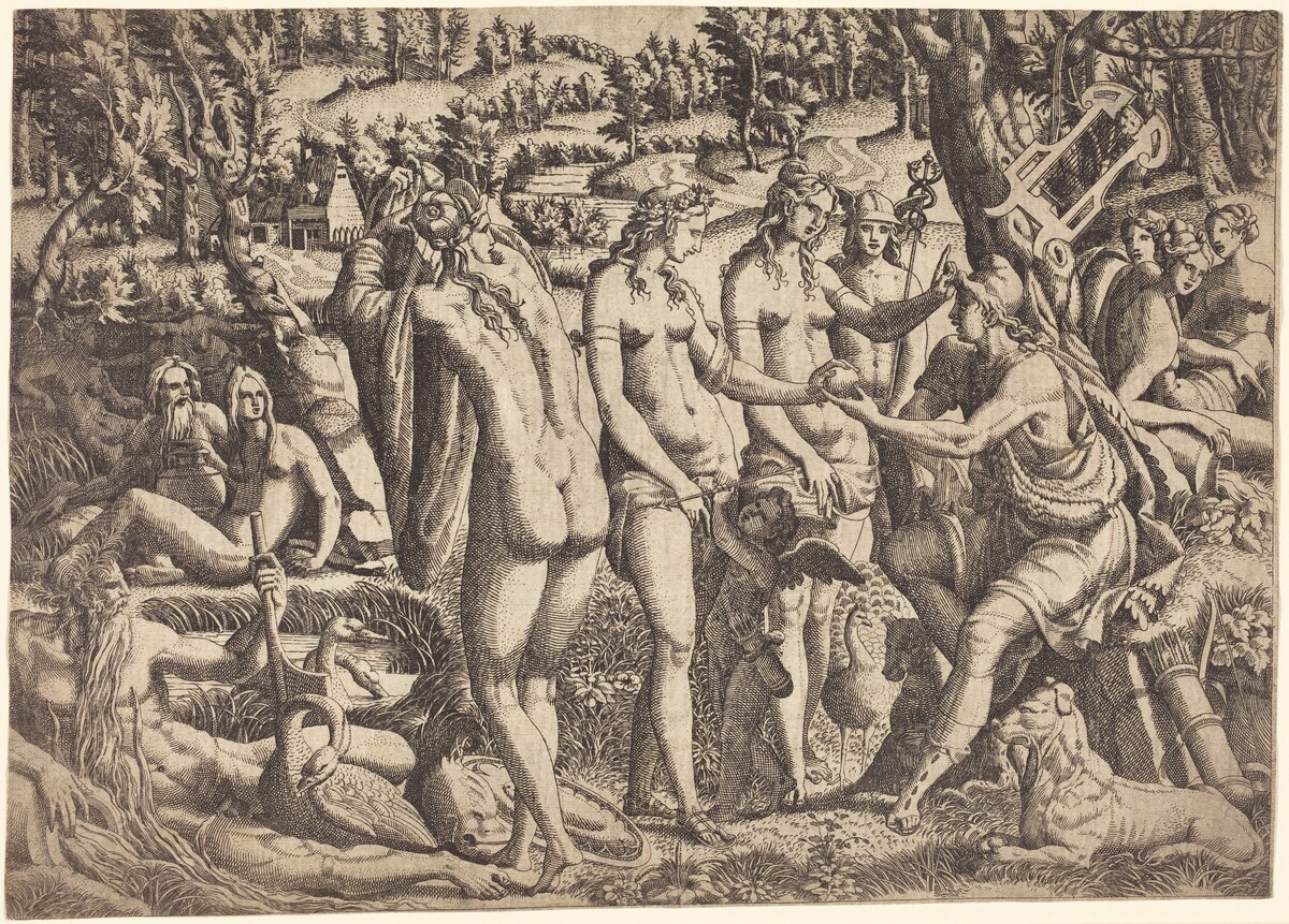 The Judgment of Paris by Jean Mignon after Luca Penni