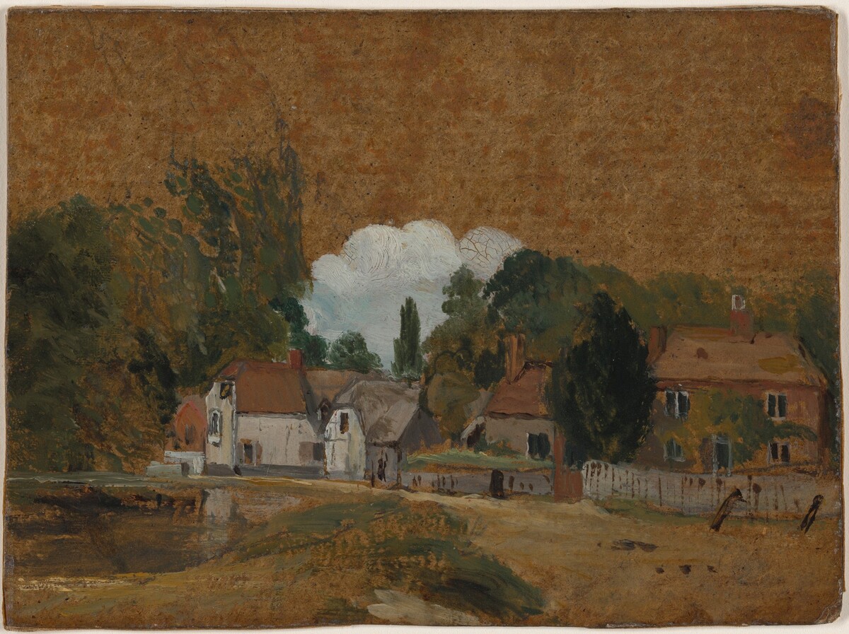 The Village Pond at Bishopstoke by Frederick William Watts