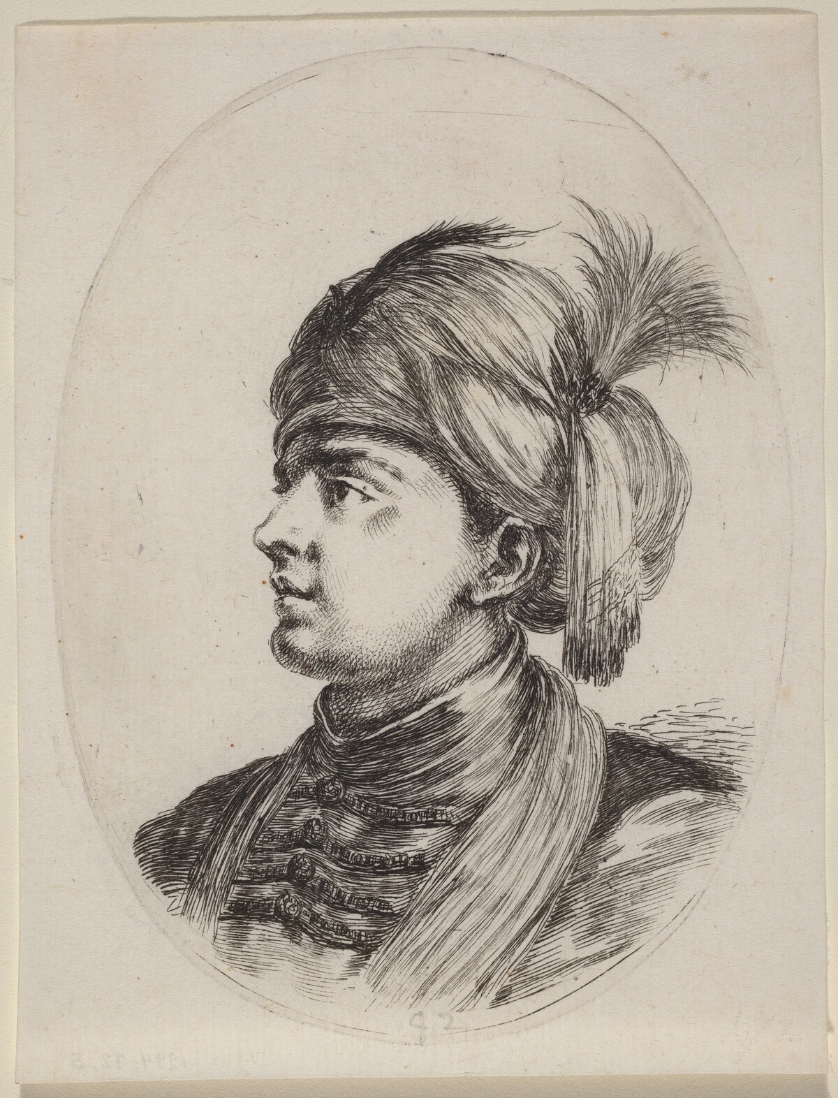 Young Moor in a Feathered Turban, Turned to the Left by Stefano Della Bella