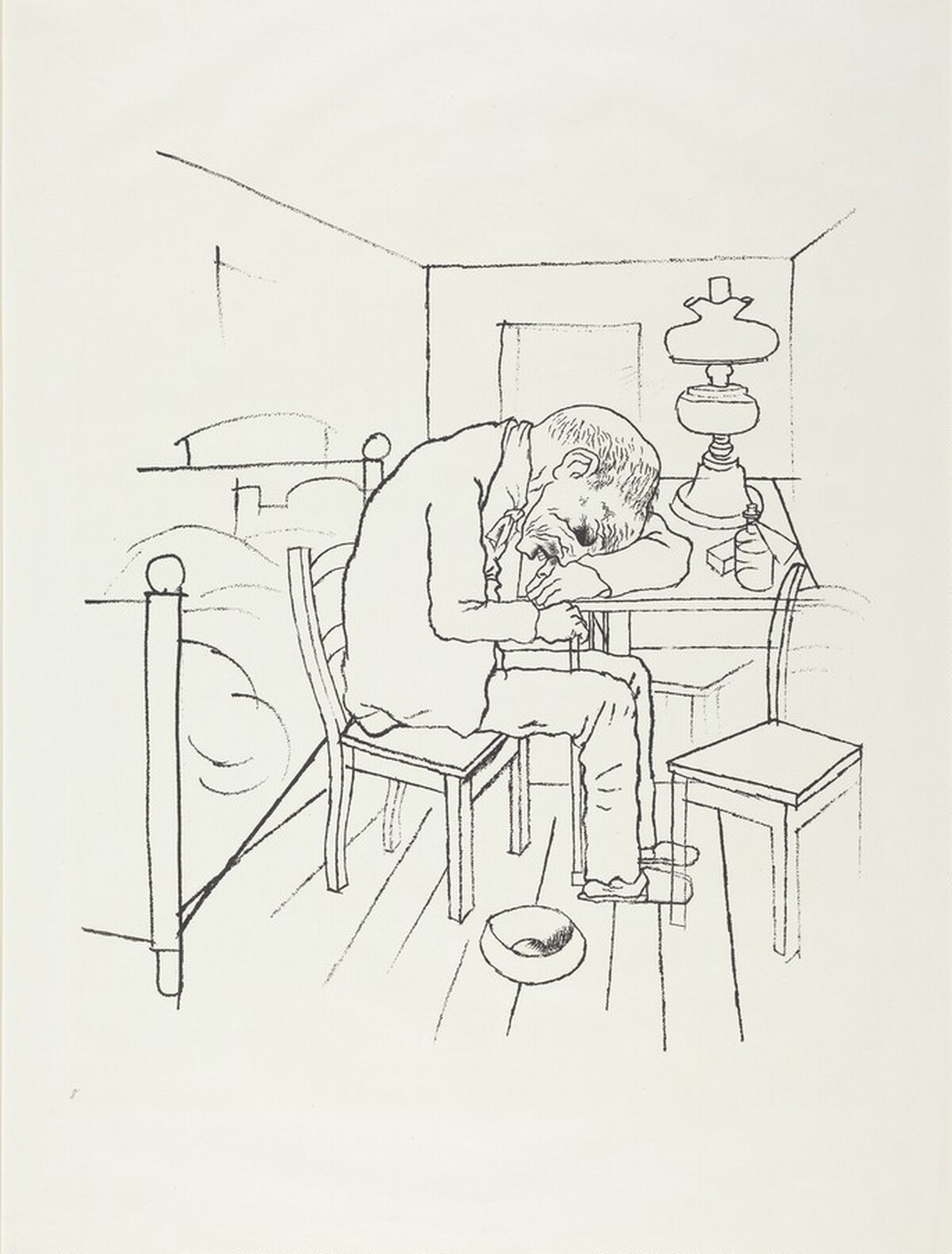 "Let those swim who can - the heavy may sink." ("Schwimme, wer schwimmen kann, und wer zu plump ist, geh' unter!" (I.Akt, 1.Szene)) by George Grosz