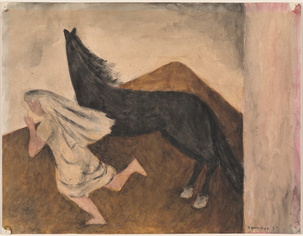 Horse and Running Girl by Rufino Tamayo