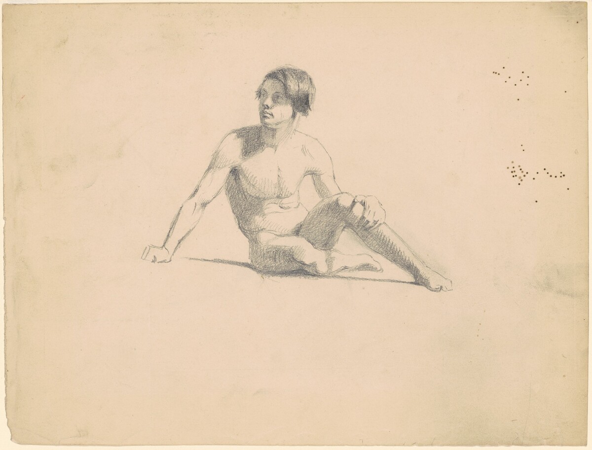 Seated Male Nude [recto] by James Goodwyn Clonney