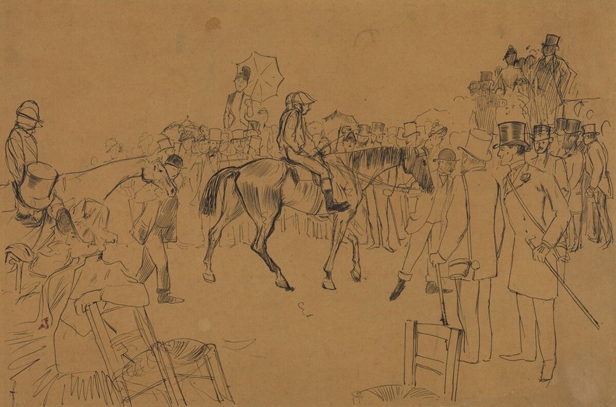 The Paddock by Jean-Louis Forain