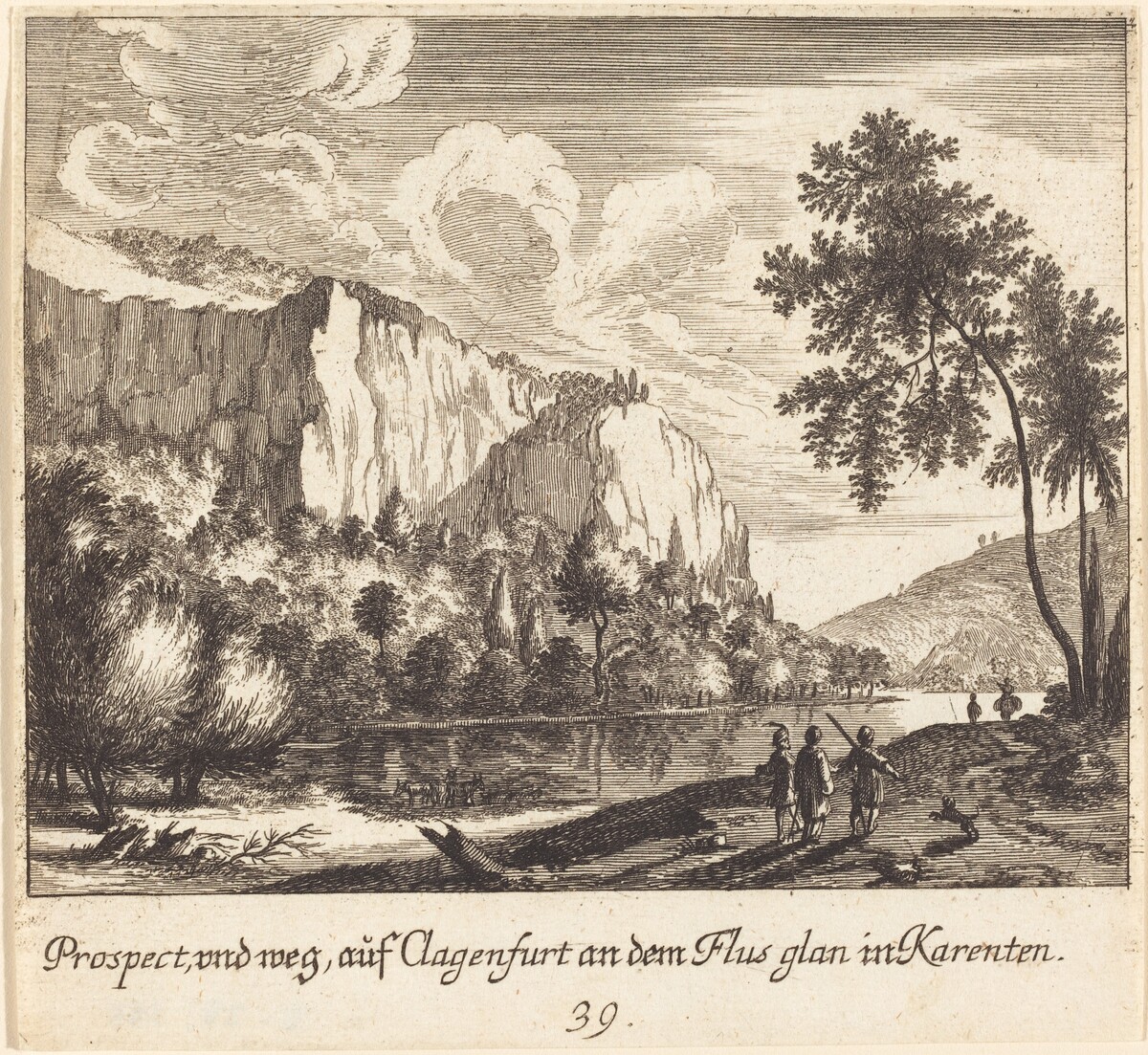 Mountain View, Clagenfurt by Melchior Küsel after Johann Wilhelm Baur