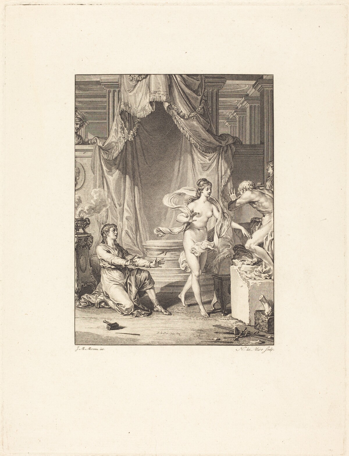 Pygmalion by Noël Le Mire after Jean-Michel Moreau