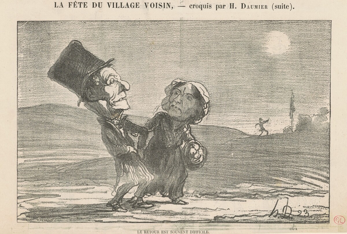 Le retour est souvent difficile by Honoré Daumier