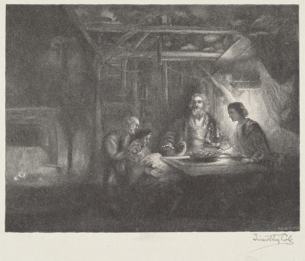 Philemon and Baucis by Timothy Cole after Rembrandt van Rijn