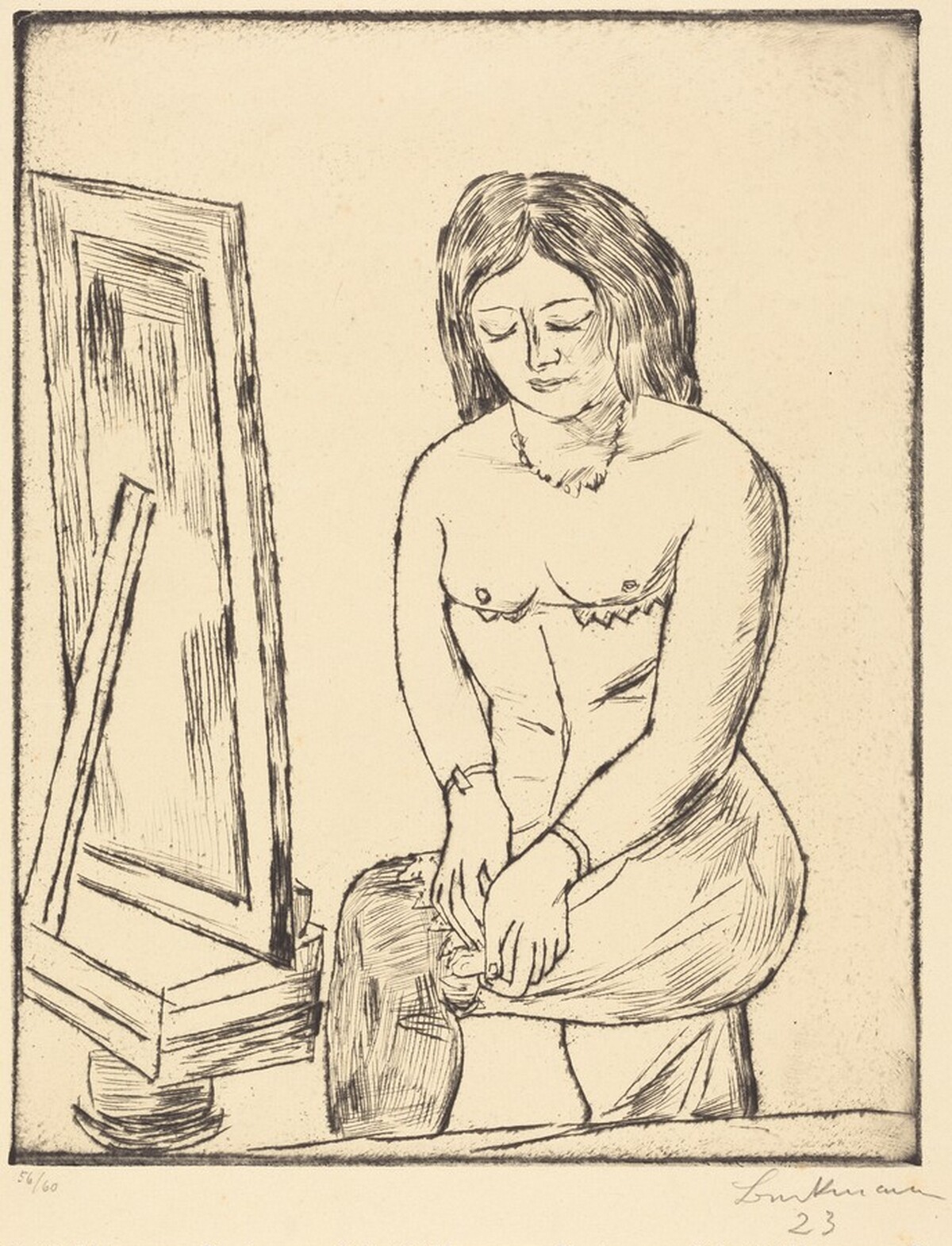 Toilette (Before the Mirror) (Vor dem Spiegel) by Max Beckmann