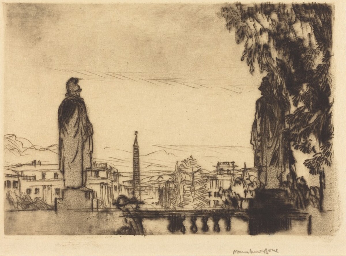 Sunset, from the Pincio, Rome by Sir Muirhead Bone