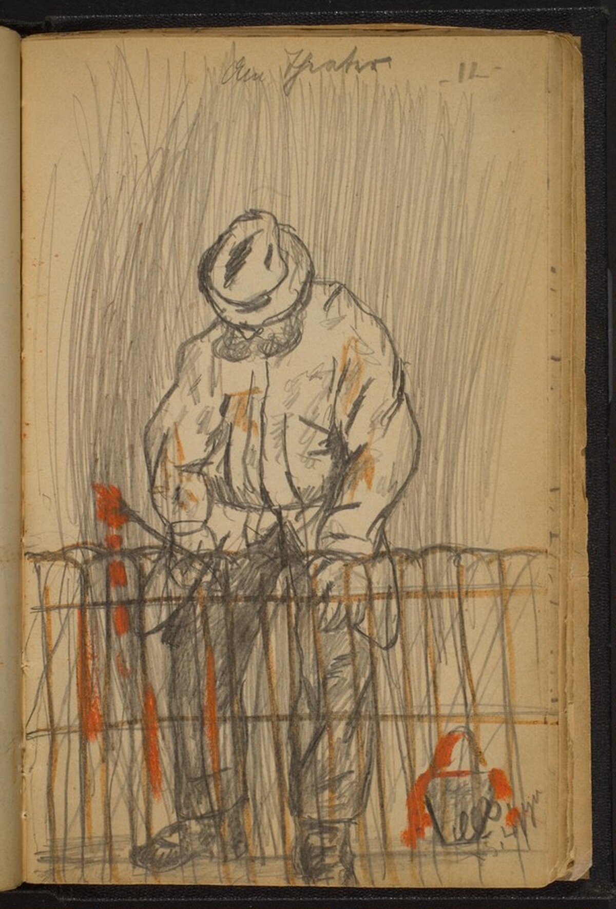 Man Painting a Fence by Max Beckmann