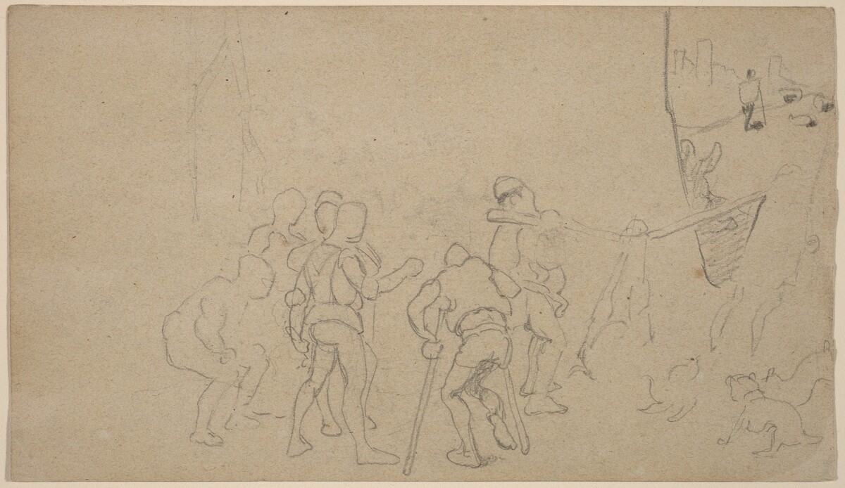 Village Scene by Elihu Vedder