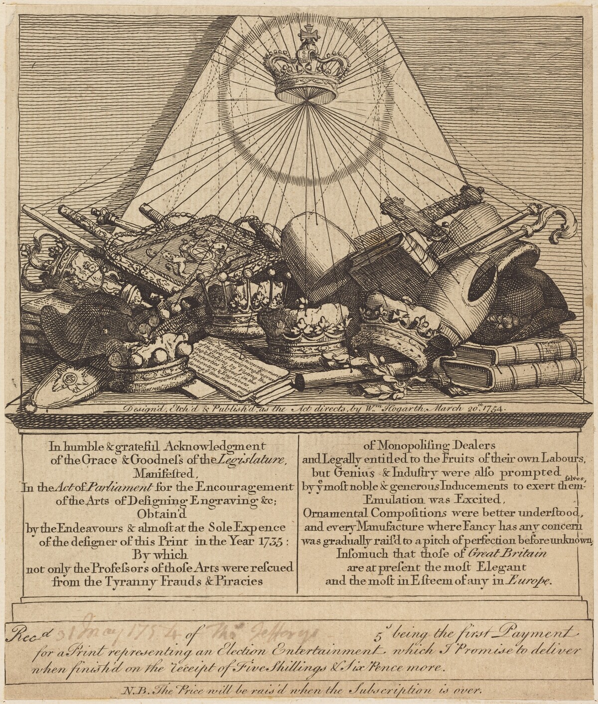Crowns, Mitres, Maces, Etc. by William Hogarth