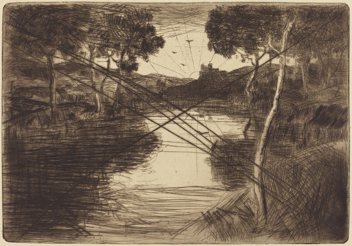A Lowland River: A Dry-Point by David Young Cameron