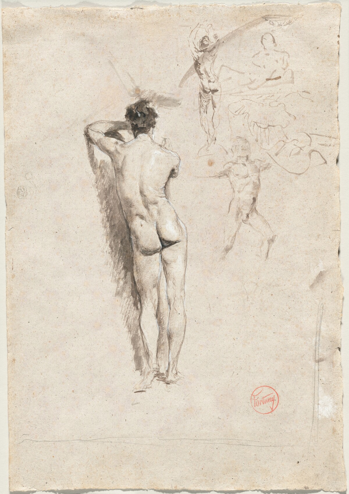 Study of a Male Nude and Other Studies by Mariano Fortuny Marsal