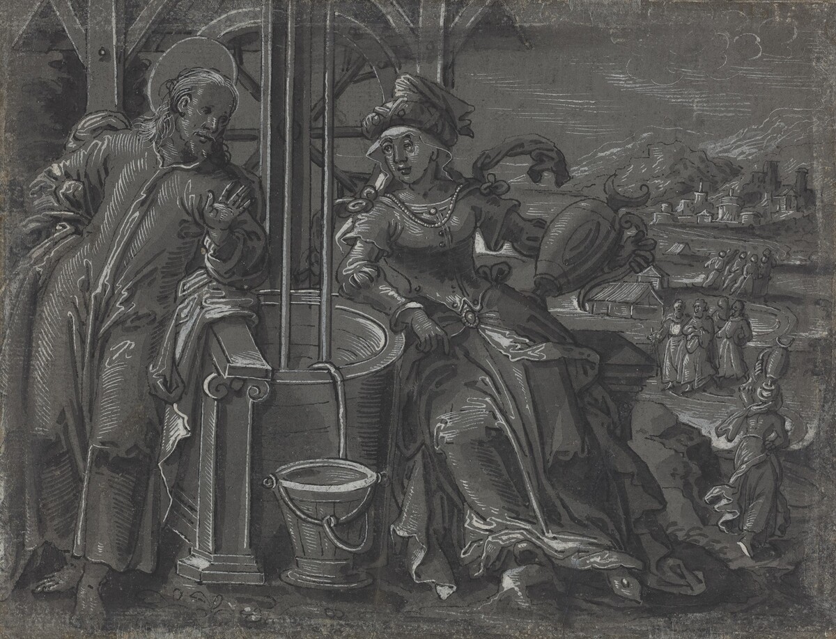 Christ and the Woman of Samaria [verso] by German 16th Century