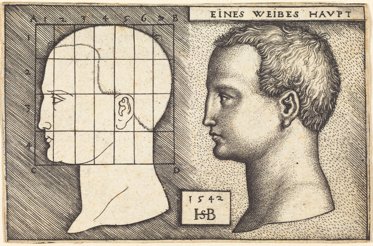Two Profile Studies of a Woman's Head by Sebald Beham
