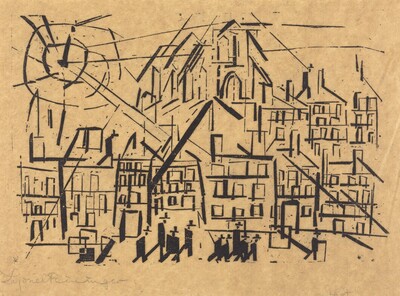 City with Church in the Sun  (Stadt mit Kirche in der Sonne)