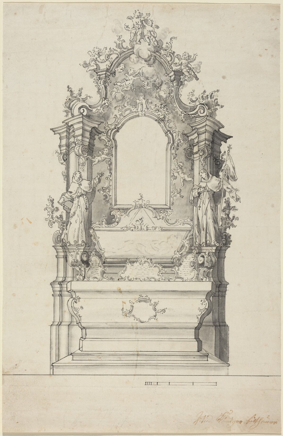 Rococo Altar with a Reliquary Tomb by Veit Königer