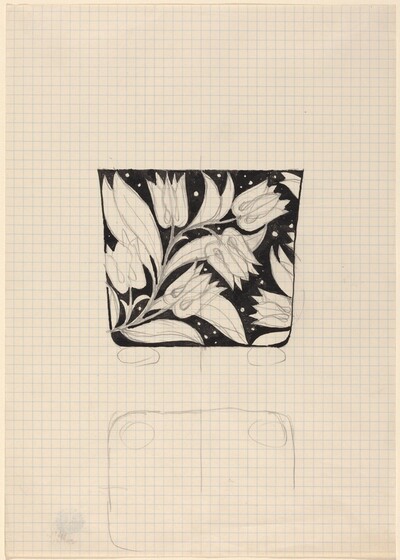 Container, with Floral Pattern