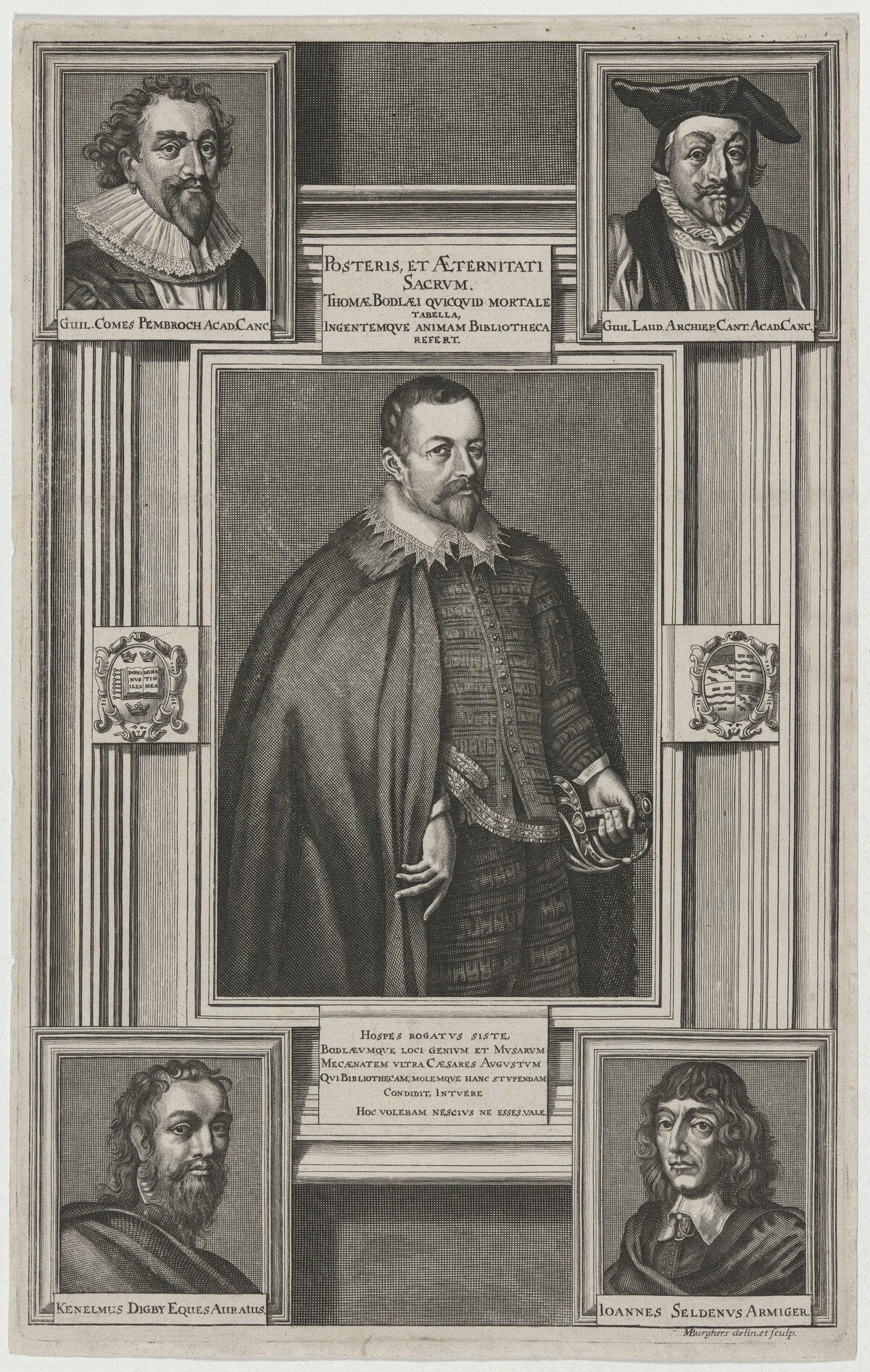 Sir Thomas Bodley, Founder of the Bodleian Library by Michael Burghers