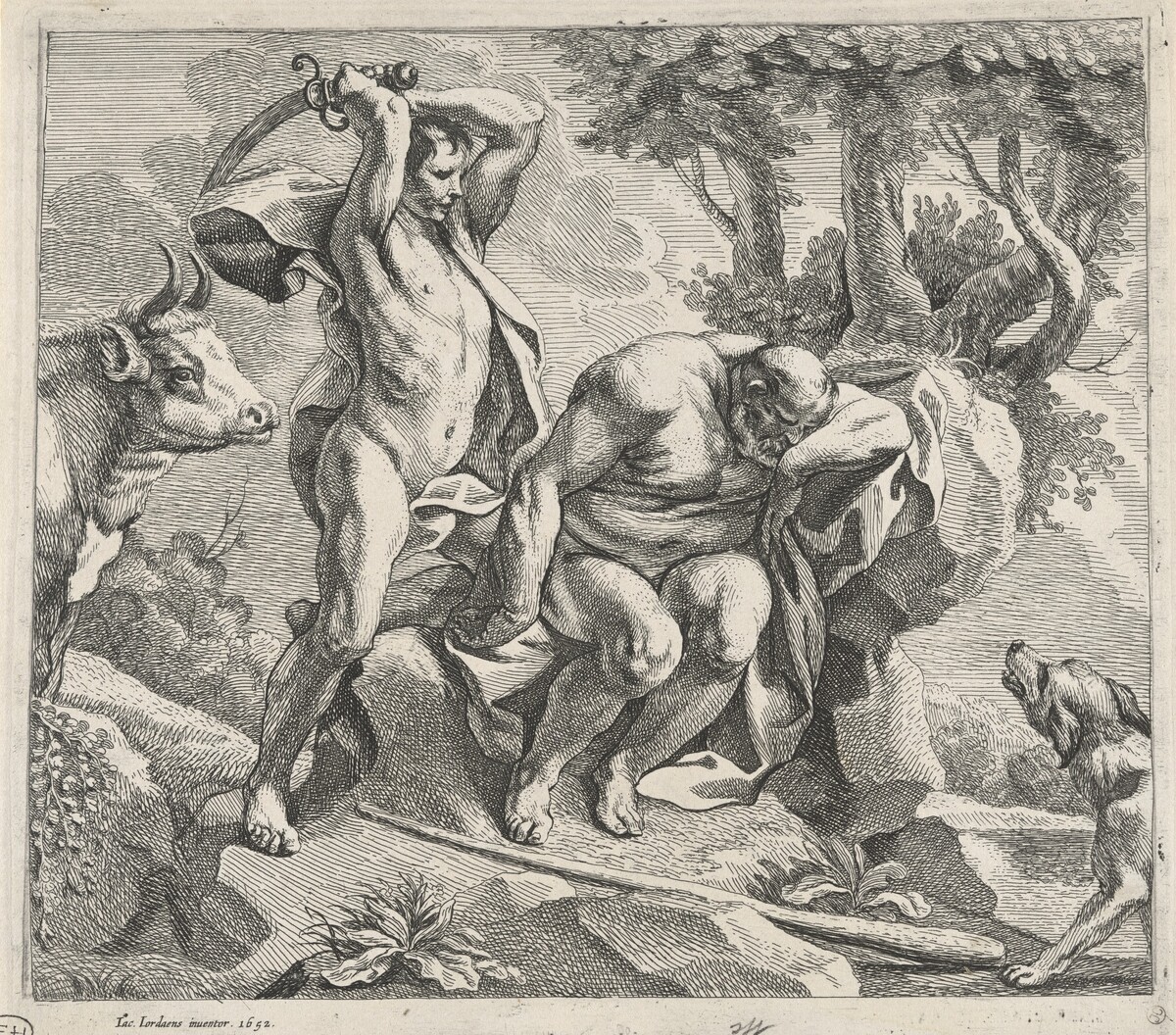 Mercury Killing Argus by Remoldus Eynhoudts, after Jacob Jordaens