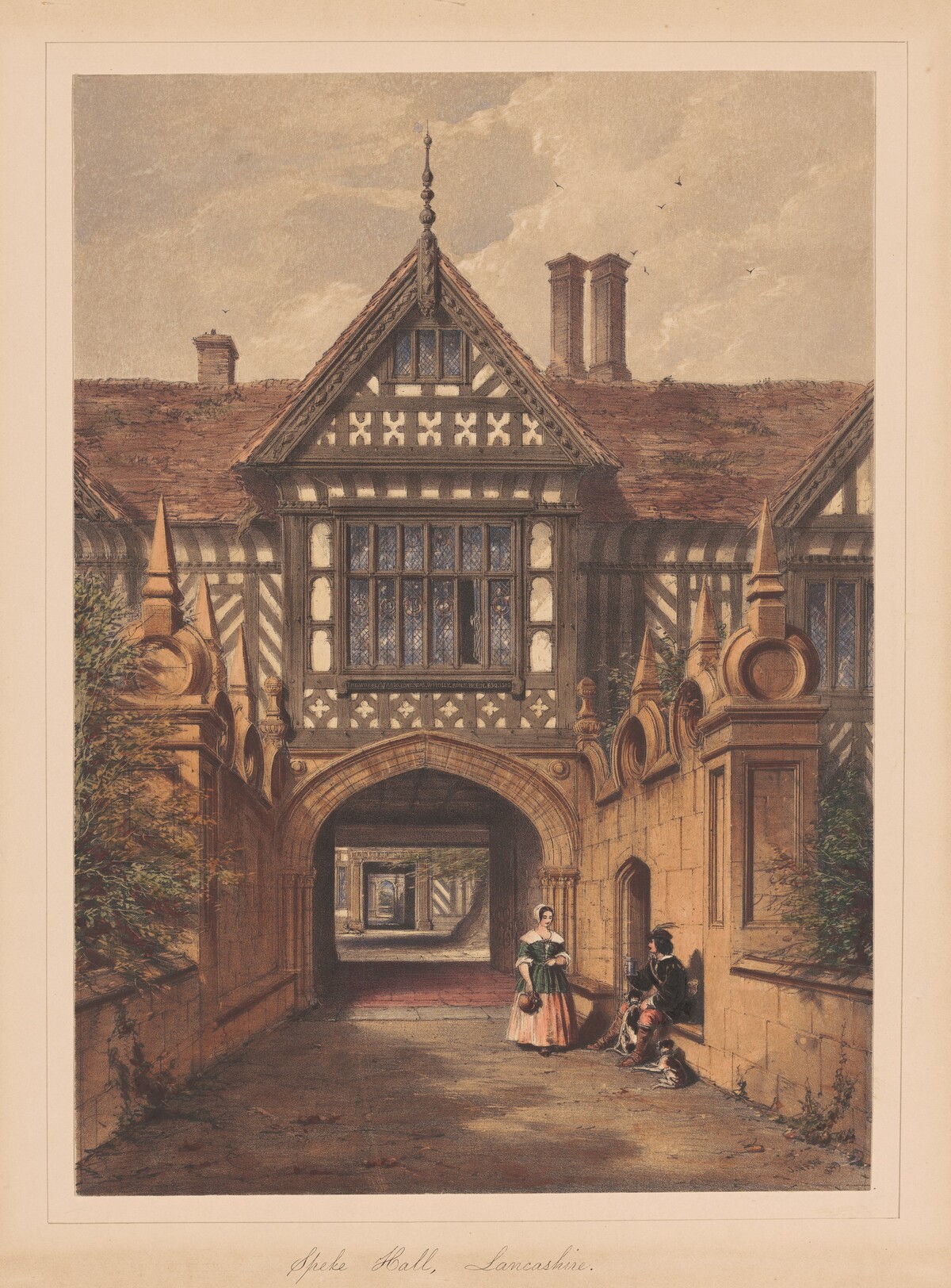 Speke Hall, Lancashire by Joseph Nash