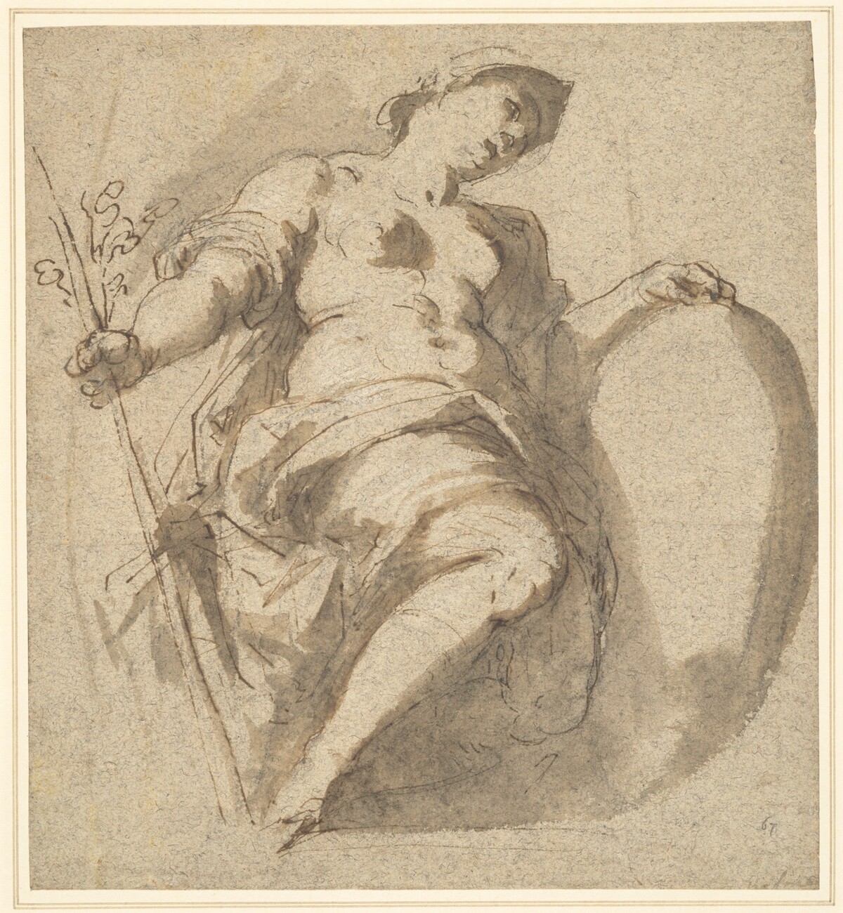 Minerva Holding a Shield and Branch by Jacopo Palma il Giovane