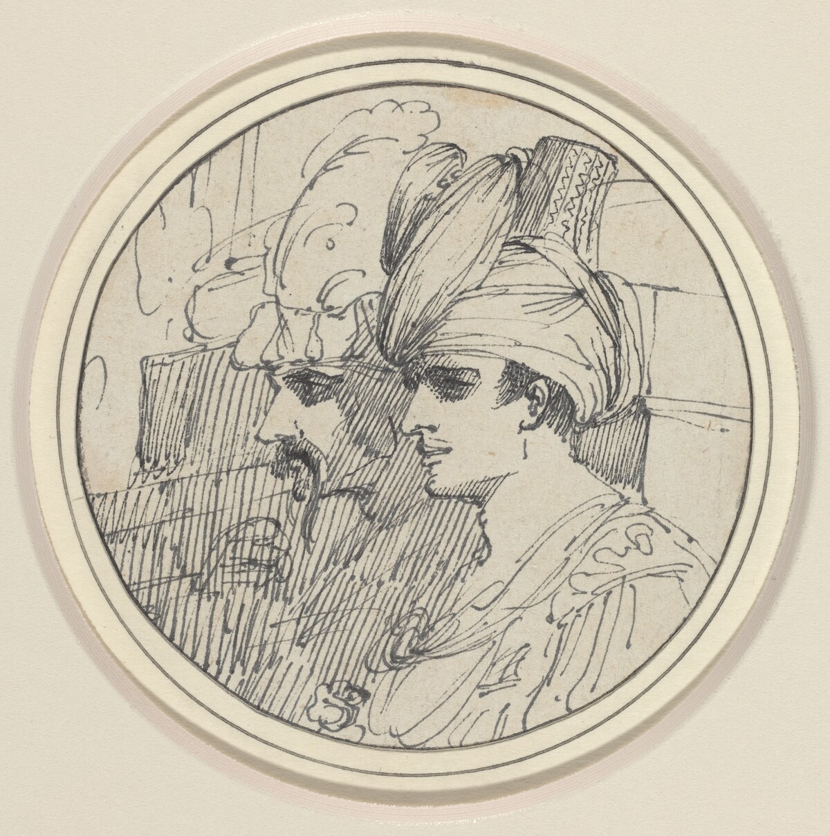 Two Oriental Heads by John Hamilton Mortimer