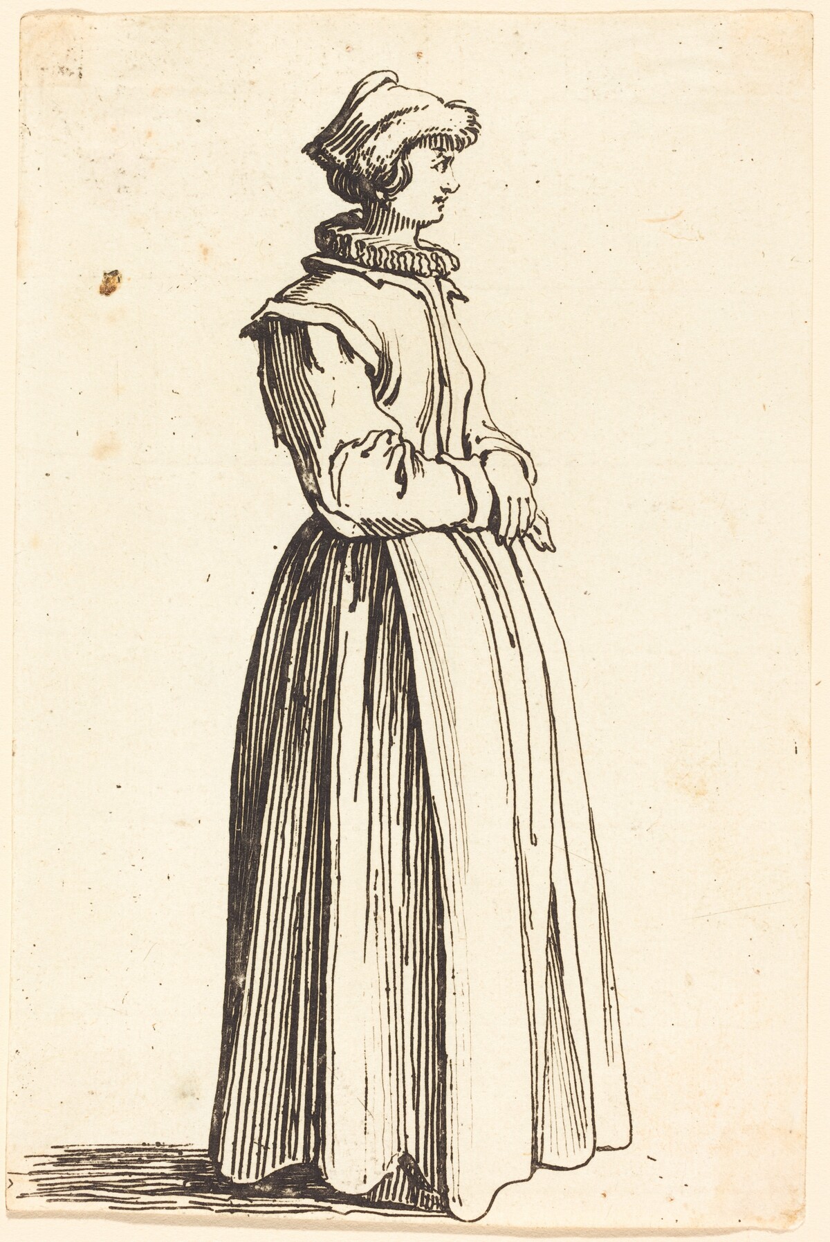 Young Woman, in Profile, Facing Right by Israel Henriet after Jacques Callot