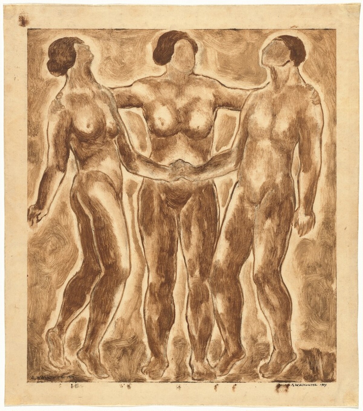 Three Nudes by Abraham Walkowitz