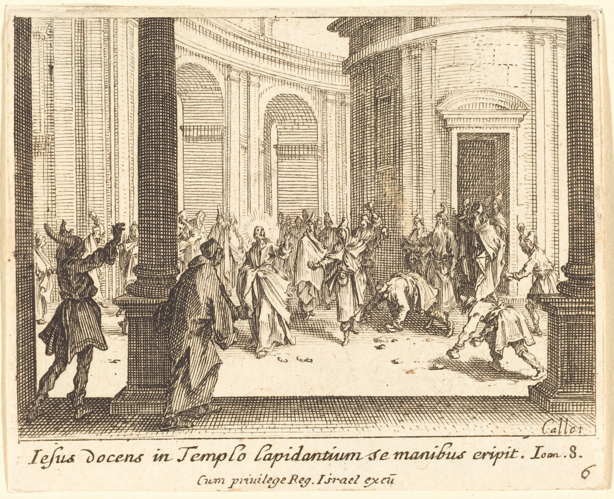 Stoning of Jesus by Jacques Callot