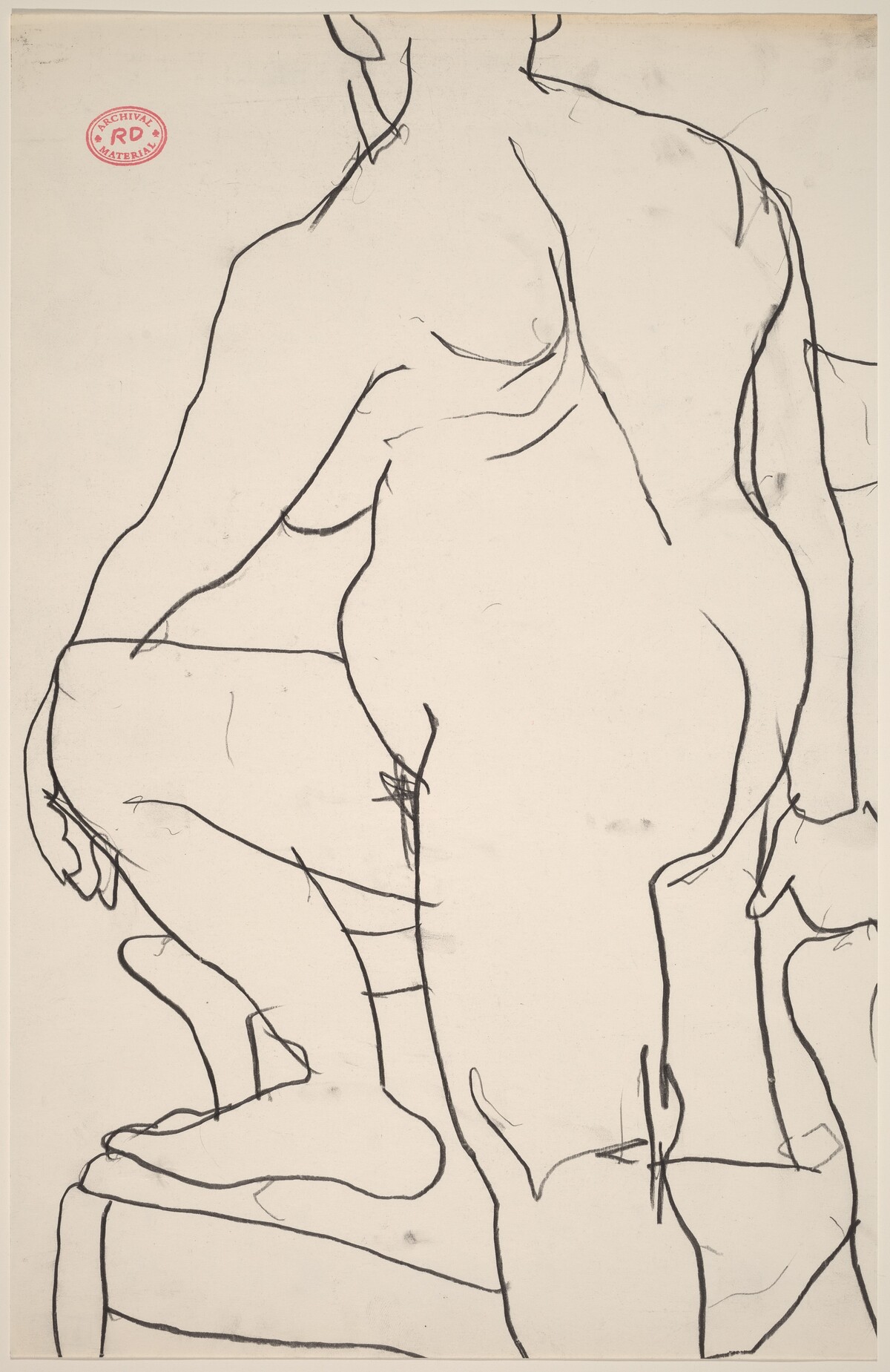 Untitled [female nude with right leg on chair] by Richard Diebenkorn