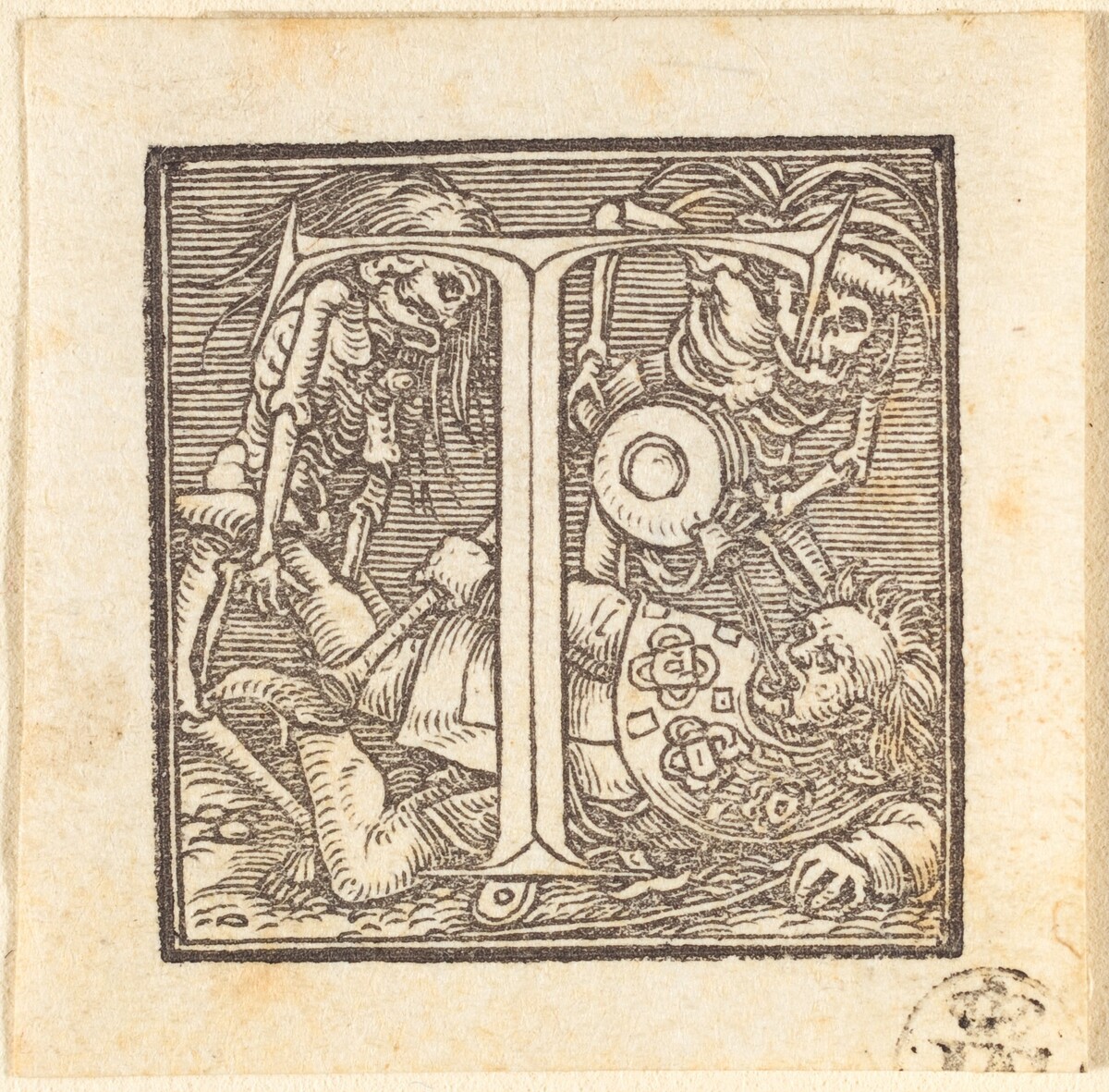 Letter T by Hans Lützelburger after Hans Holbein the Younger
